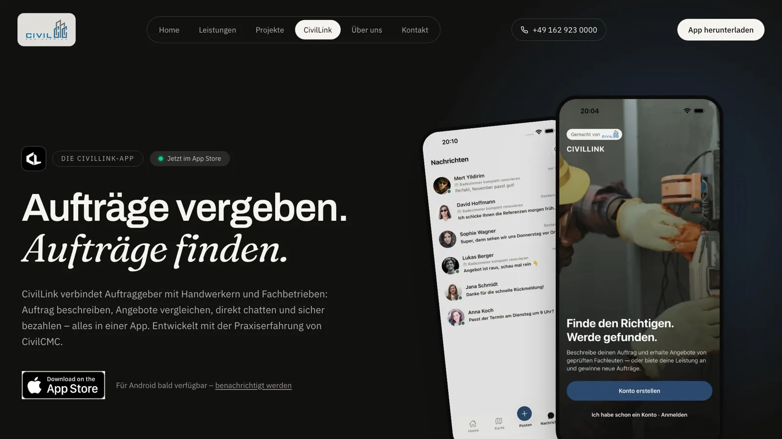 CivilLink – App für Bauaufträge